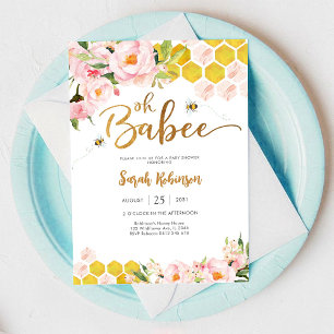 Bijen Baby Shower Uitnodiging
