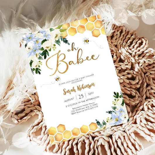 Bijen Baby Shower Uitnodiging