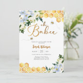 Bijen Baby Shower Uitnodiging (Staand voorkant)