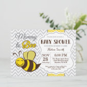 Bijen Baby shower Uitnodigingsbloem Bijen Kaart (Staand voorkant)