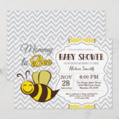 Bijen Baby shower Uitnodigingsbloem Bijen Kaart (Voorkant / Achterkant)