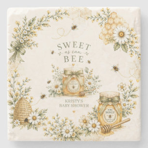 Bijen Baby Shower Zoete Bij Zo Neutraal  Stenen Onderzetter