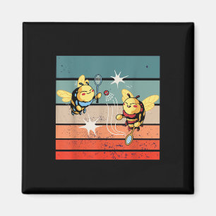 Bijen Badminton Dynamisch Cartoonesk Kunstwerk Gra Magneet