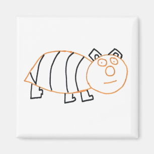 Bijen Beer Square Magnet Magneet