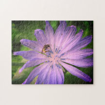 Bijen bestuiven een Paarse bloem