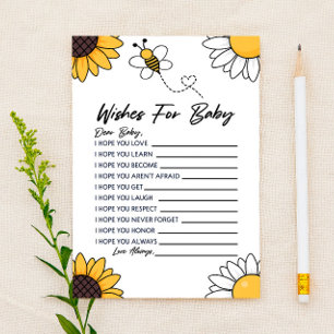 Bijen Bijen Wensen Voor Baby Shower Activiteit Briefpapier