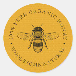 bijen Biologische honing Klassieke Retro-rond Ronde Sticker