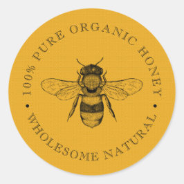  bijen | Biologische honing | Klassieke Retro-rond Ronde Sticker