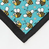 Bijen & Blauwe Quilt Fleece Deken (Hoek)
