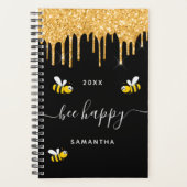 Bijen blij zwarte hommel bijen glitter monogram 20 planner (Voorkant)