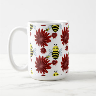 Bijen bloempatroon koffiemok