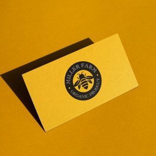 Bijen Boerderij imker Logo geel & zwart Visitekaartje