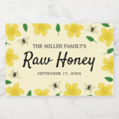 Bijen & Buttercups Zelfgemaakte Honing Voedselcontainer Etiket (Enkel label)