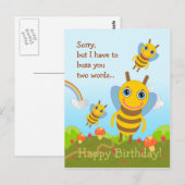 Bijen buzz Happy Birthday Briefkaart (Voorkant / Achterkant)