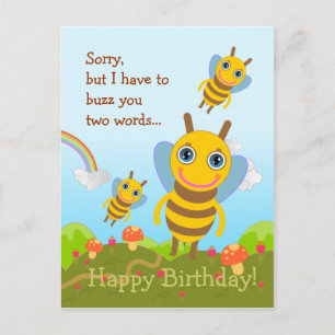 Bijen buzz Happy Birthday Briefkaart