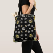 Bijen Canvas tas - Bloemen Tas - Zwart en Geel (Dichtbij)