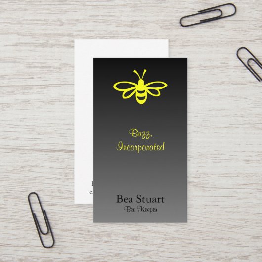 Bijen [citroen] op gradiënt [zwart] visitekaartje (Voorkant / Achterkant in situ)