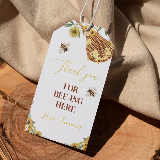 Bijen Dank u Label Birthday Baby shower Cadeaulabel