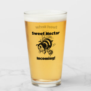 Bijen Emmer Zoete Nectar Komt Aan! Cartoon Glas
