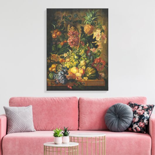 Bijen en ananas | Olieverf Canvas Afdruk (Insitu (Woonkamer))
