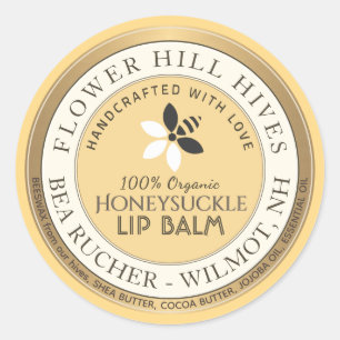 Bijen en Bloem Logo Bijenwas Lip Balm Label