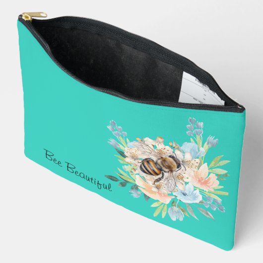 Bijen en Bloem Vignet Grote Accessoire Pouch Etui (Open)