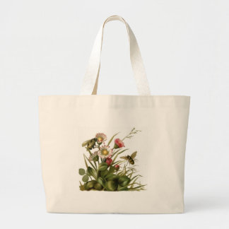 Bijen en bloemen grote tote bag