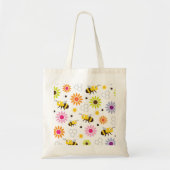 Bijen en bloemen tote bag (Voorkant)