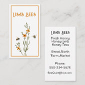 Bijen en bloemen vers honing Visitekaartje (Voorkant / Achterkant)