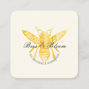 Bijen en Bloom Floral Elegant en decoratieve honin Vierkante Visitekaartje