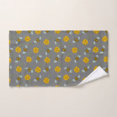 Bijen en Buttercups op grijs Bad Handdoek (Handdoek)