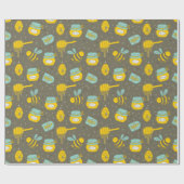 Bijen en Honey Jar Holiday Cadeaupapier (Vlak)