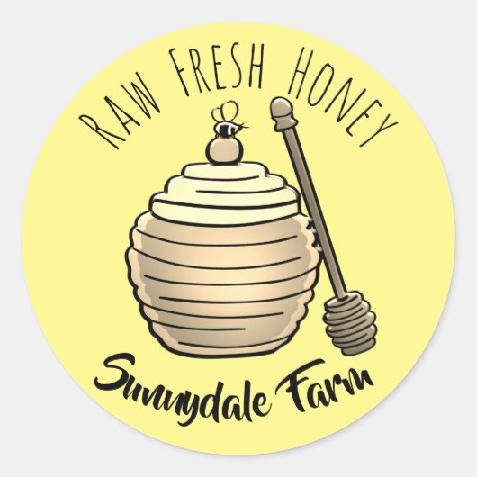 Bijen en Honey Pot Custom Food Label (Voorkant)
