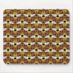 Bijen en Honeycomb Pattern Muismat