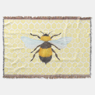 Bijen en Honeycomb Throw Blanket Deken