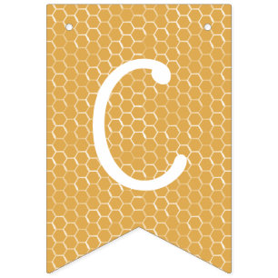 Bijen en honingraat gefeliciteerd vlaggetjes