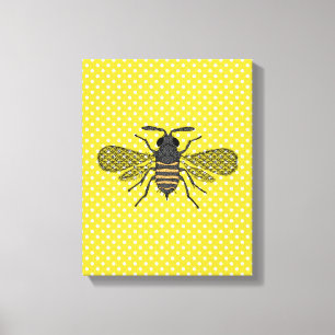 BIJEN en Honingraat - Red de Bijen Canvas Afdruk
