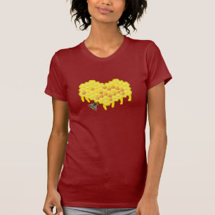 Bijen en honingraat, zoet hart t-shirt
