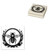Bijen en krans 	rubberstempel (Gestempeld)