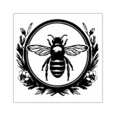 Bijen en krans 	rubberstempel (Afrduk)