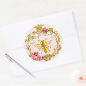 Bijen en Kroon Royal Seals Ronde Sticker (Envelop)