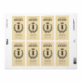 bijen en kroonhoningraat etiket (Full Sheet)