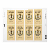 bijen en kroonhoningraat etiket (Full Sheet)