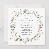 Bijen en lavender Wilde Baby shower Kaart (Voorkant)