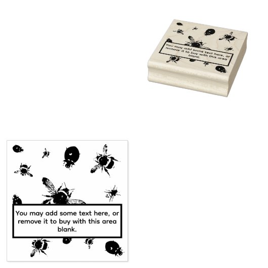 Bijen en lieveheersbeestjes Black Area Rubberstempel (Gestempeld)