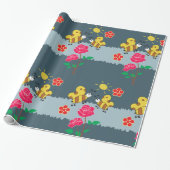 Bijen en Rozen bloementuin Cadeaupapier (Uitgerold)
