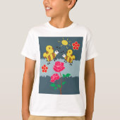 Bijen en Rozen bloementuin T-shirt (Voorkant)