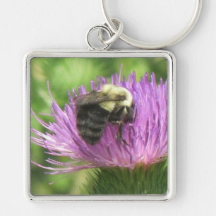 Bijen en Thistle Sleutelhanger