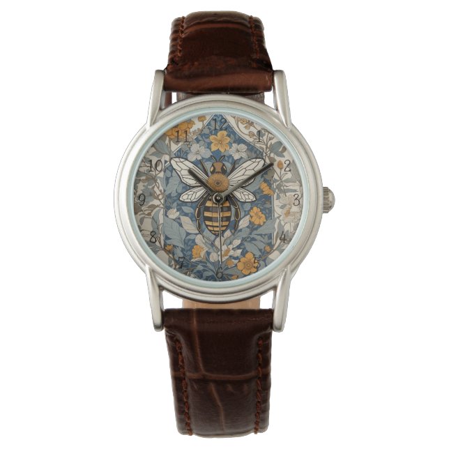  bijen en wilde bloemen horloge (Voorkant)
