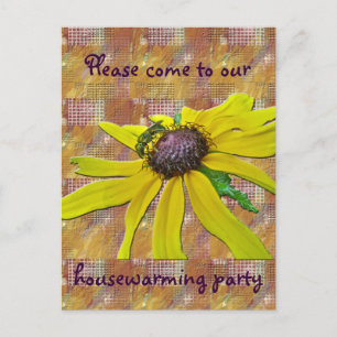 Bijen en zwarte Eyed Susan Housewarming Party Uitnodiging Briefkaart